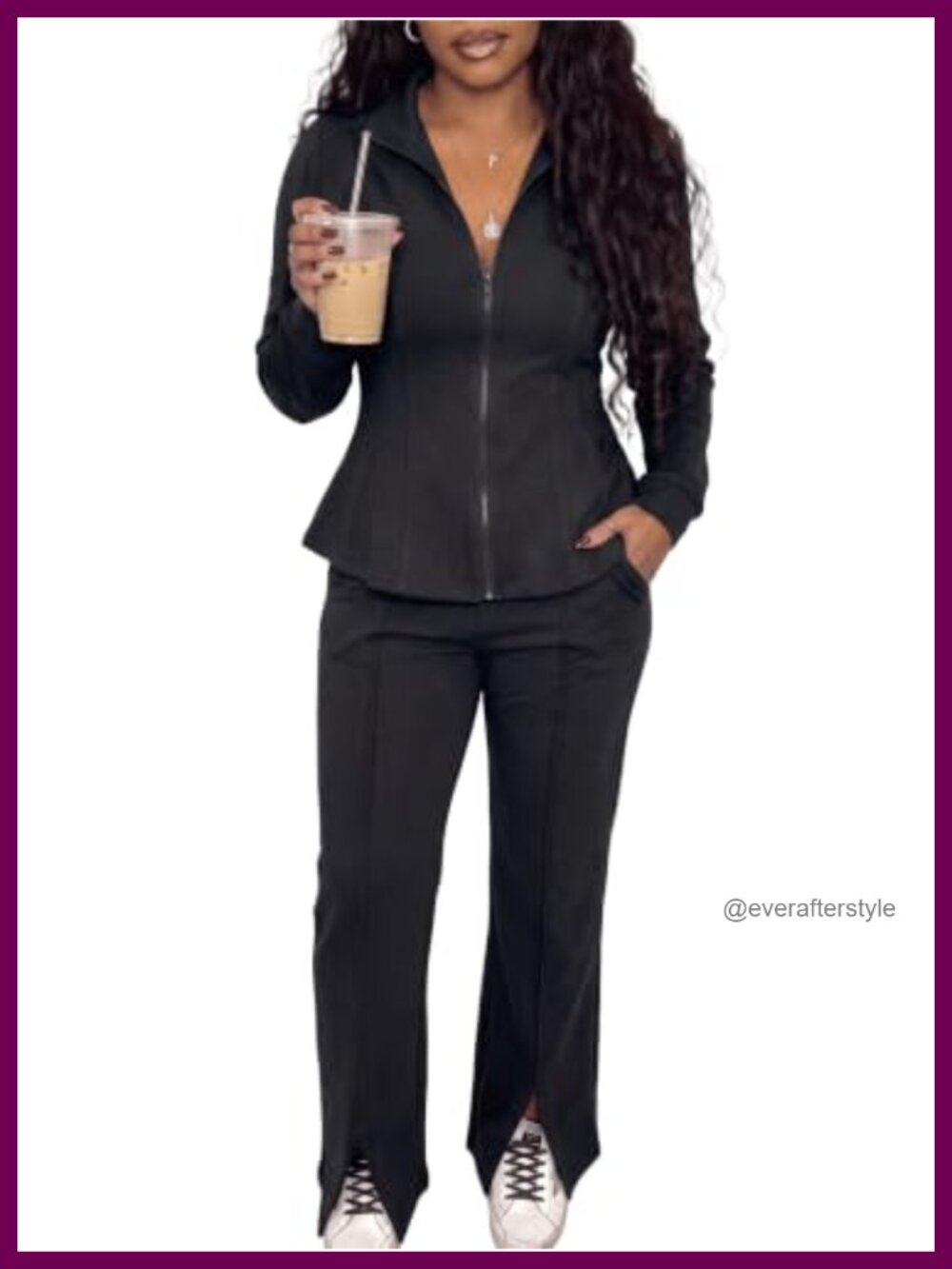 Women's Tracksuit Two Piece Outfit Zip Up Lounge Travel Set Sweatsuit